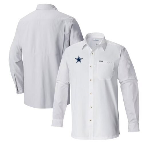 Cowboys Columbia Slack Tide Omni-Wick Long Sleeve Button-Up Shirt