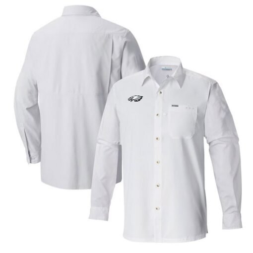 Eagles Columbia Slack Tide Omni-Wick Long Sleeve Button-Up Shirt