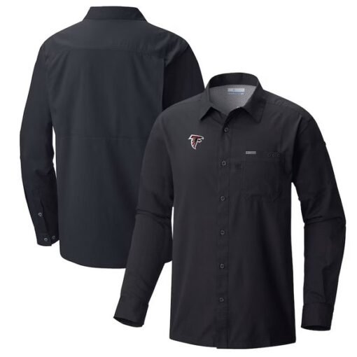 Falcons Columbia Slack Tide Omni-Wick Long Sleeve Button-Up Shirt - Image 3