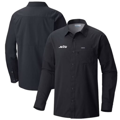 Jets Columbia Slack Tide Omni-Wick Long Sleeve Button-Up Shirt - Image 2