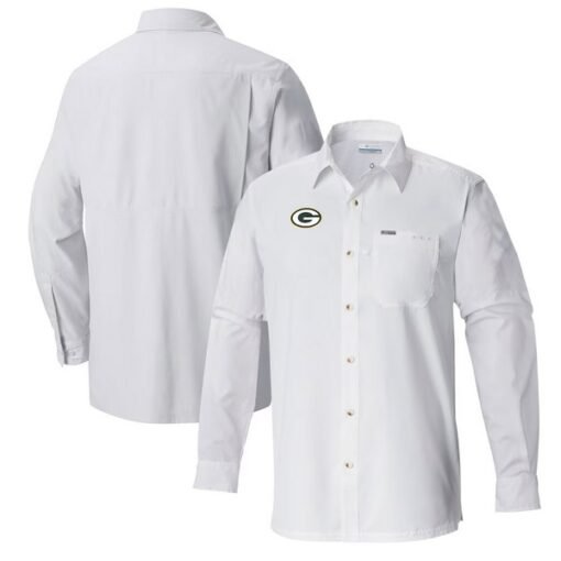 Packers Columbia Slack Tide Omni-Wick Long Sleeve Button-Up Shirt
