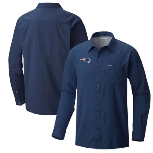 Patriots Columbia Slack Tide Omni-Wick Long Sleeve Button-Up Shirt - Image 3