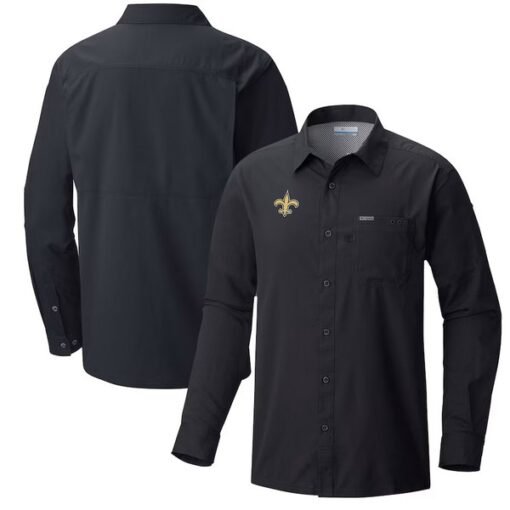 Saints Columbia Slack Tide Omni-Wick Long Sleeve Button-Up Shirt - Image 3