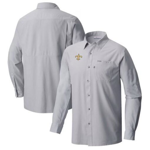 Saints Columbia Slack Tide Omni-Wick Long Sleeve Button-Up Shirt - Image 2