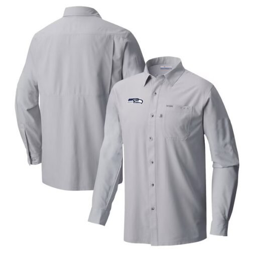 Seahawks Columbia Slack Tide Omni-Wick Long Sleeve Button-Up Shirt - Image 2