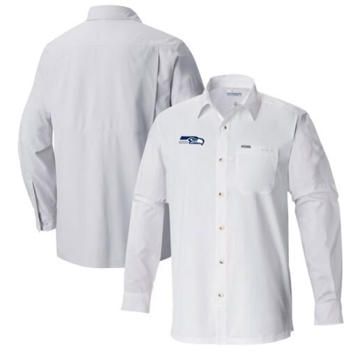 Seahawks Columbia Slack Tide Omni-Wick Long Sleeve Button-Up Shirt