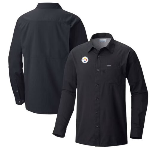 Steelers Columbia Slack Tide Omni-Wick Long Sleeve Button-Up Shirt - Image 2