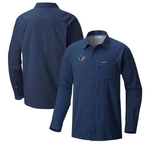 Texans Columbia Slack Tide Omni-Wick Long Sleeve Button-Up Shirt - Image 3