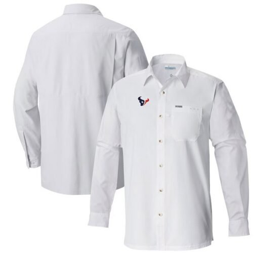 Texans Columbia Slack Tide Omni-Wick Long Sleeve Button-Up Shirt
