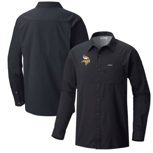 Vikings Columbia Slack Tide Omni-Wick Long Sleeve Button-Up Shirt - Image 2