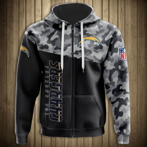 Chargers Camo Zip-Up Hoodie